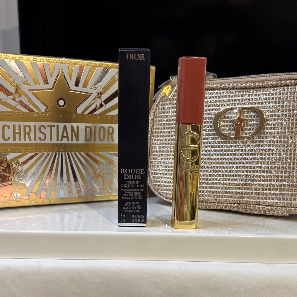 Dior Limited Edition Rouge Dior Sequin Liquid Duo & Ltd Edition Dior Beauty Bag